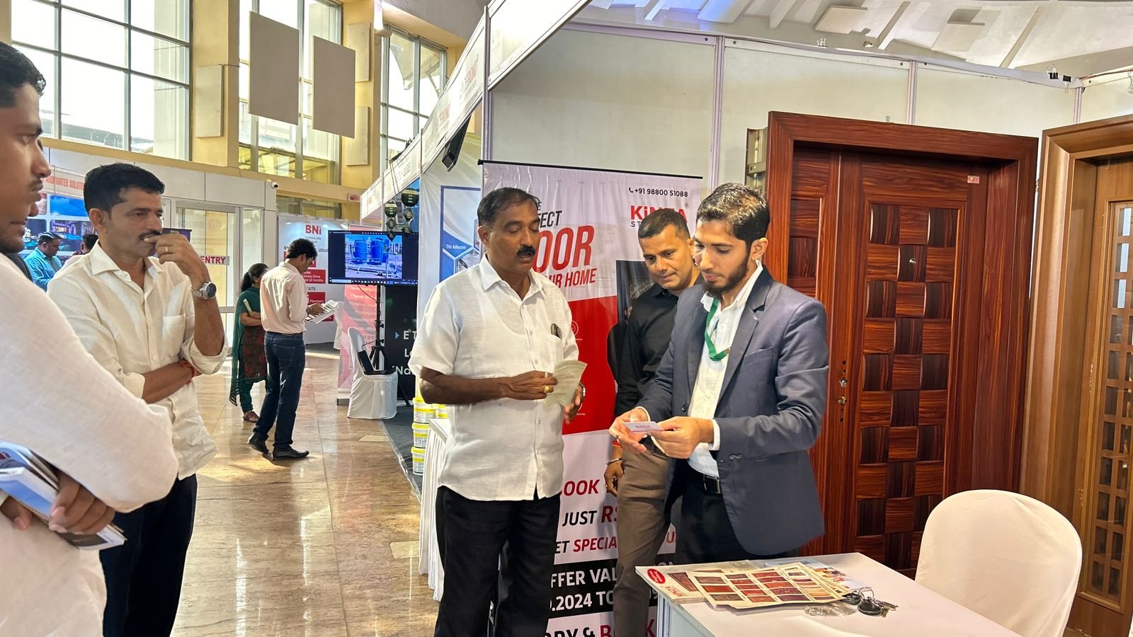 Employees at steel doors company in India